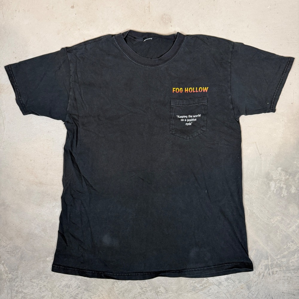 Fog Hollow Pacific MO Motorcycle Parts Pocket T-Shirt Mens Black XL Graphic